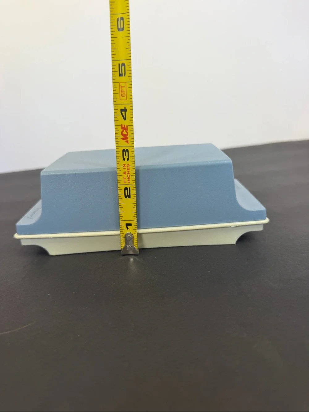 Vintage Tupperware 1512-3 Butter Dish Covered Container Blue & White Made in USA